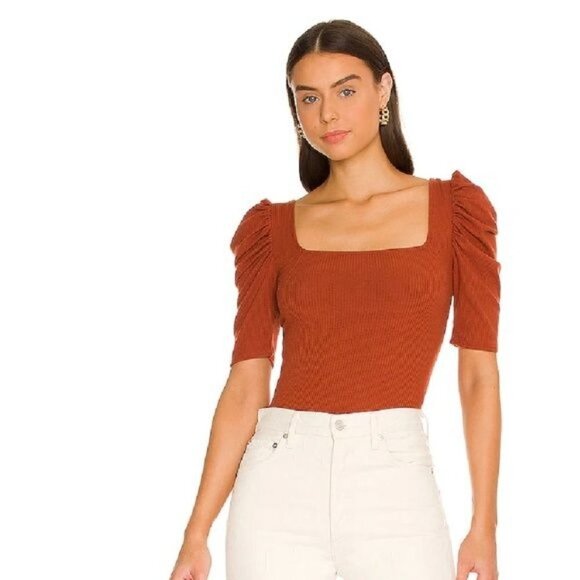 We the Free Ribbed Square Neck Cropped Ribbed Top Charcoal Gray Size M NWT - Picture 8 of 8